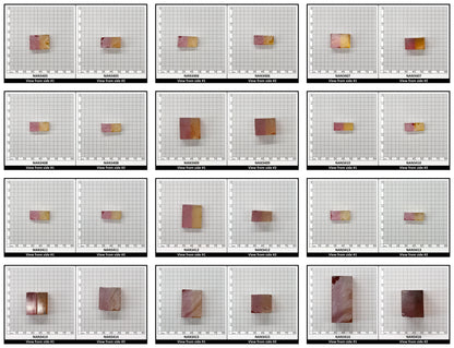 Nanosital Simulated Bi-Color Lab Created Faceting Rough for Gem Cutting - Kunzite-Intense Yellow - Various Sizes