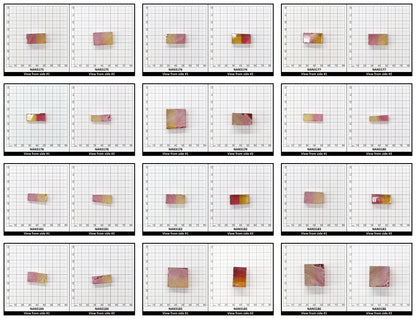 Nanosital Simulated Bi-Color Lab Created Faceting Rough for Gem Cutting - Yellow-Pink - Various Sizes
