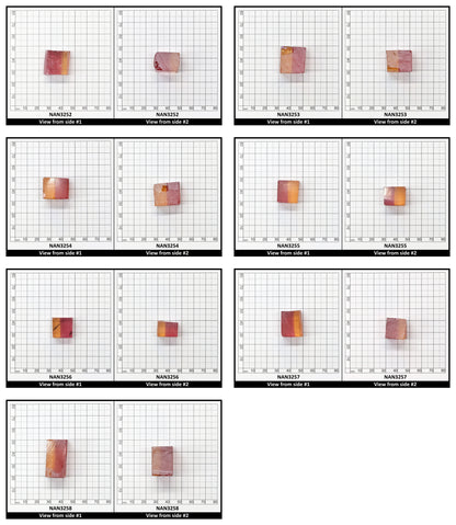 Nanosital Simulated Bi-Color Lab Created Faceting Rough for Gem Cutting - Kunzite-Orange - Various Sizes