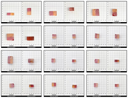 Nanosital Simulated Bi-Color Lab Created Faceting Rough for Gem Cutting - Kunzite-Orange - Various Sizes