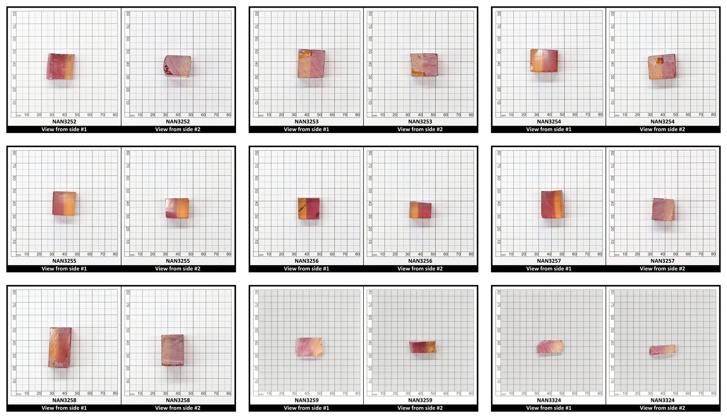 Nanosital Simulated Bi-Color Lab Created Faceting Rough for Gem Cutting - Kunzite-Orange - Various Sizes