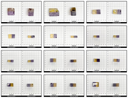 Nanosital Simulated Ametrine Lab Created Faceting Rough for Gem Cutting - Bi-Color Purple-Orange - Various Sizes