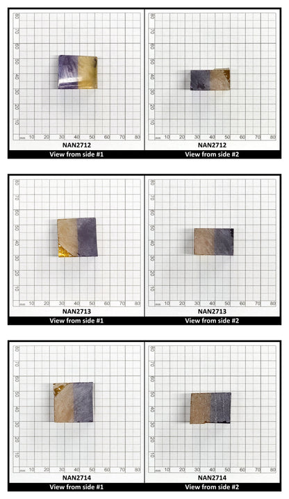 Nanosital Simulated Ametrine Lab Created Faceting Rough for Gem Cutting - Bi-Color Purple-Orange - Various Sizes