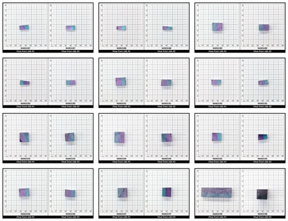 Nanosital Simulated Bi-Color Lab Created Faceting Rough for Gem Cutting - Purple-Blue - Various Sizes
