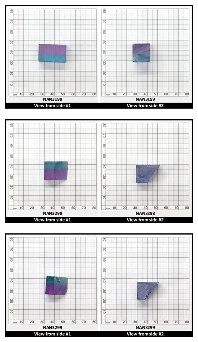 Nanosital Simulated Bi-Color Lab Created Faceting Rough for Gem Cutting - Purple-Blue - Various Sizes