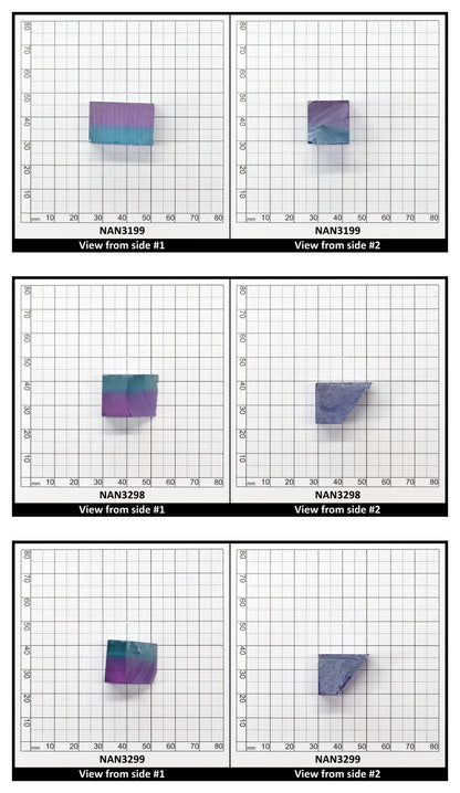 Nanosital Simulated Bi-Color Lab Created Faceting Rough for Gem Cutting - Purple-Blue - Various Sizes