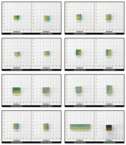 Nanosital Simulated Bi-Color Lab Created Faceting Rough for Gem Cutting - Green-Yellow - Various Sizes