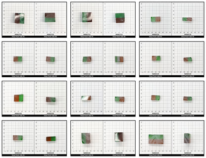 Nanosital Simulated Bi-Color Lab Created Faceting Rough for Gem Cutting - Green-Orange - Various Sizes