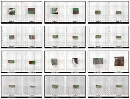 Nanosital Simulated Bi-Color Lab Created Faceting Rough for Gem Cutting - Green-Orange - Various Sizes