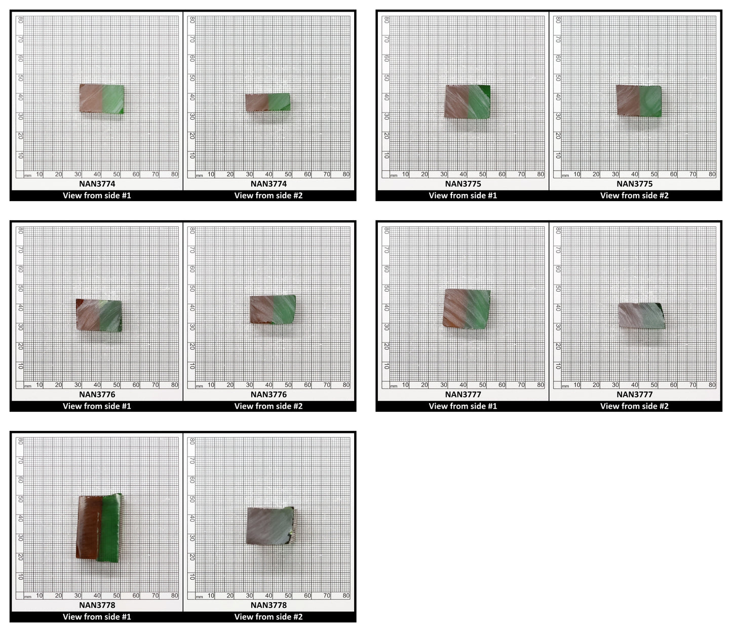 Nanosital Simulated Bi-Color Lab Created Faceting Rough for Gem Cutting - Green-Orange - Various Sizes