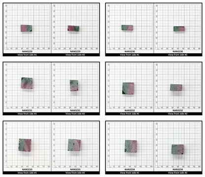 Nanosital Simulated (Included) Watermelon Tourmaline Lab Created Faceting Rough for Gem Cutting - Green-Pink - Various Sizes