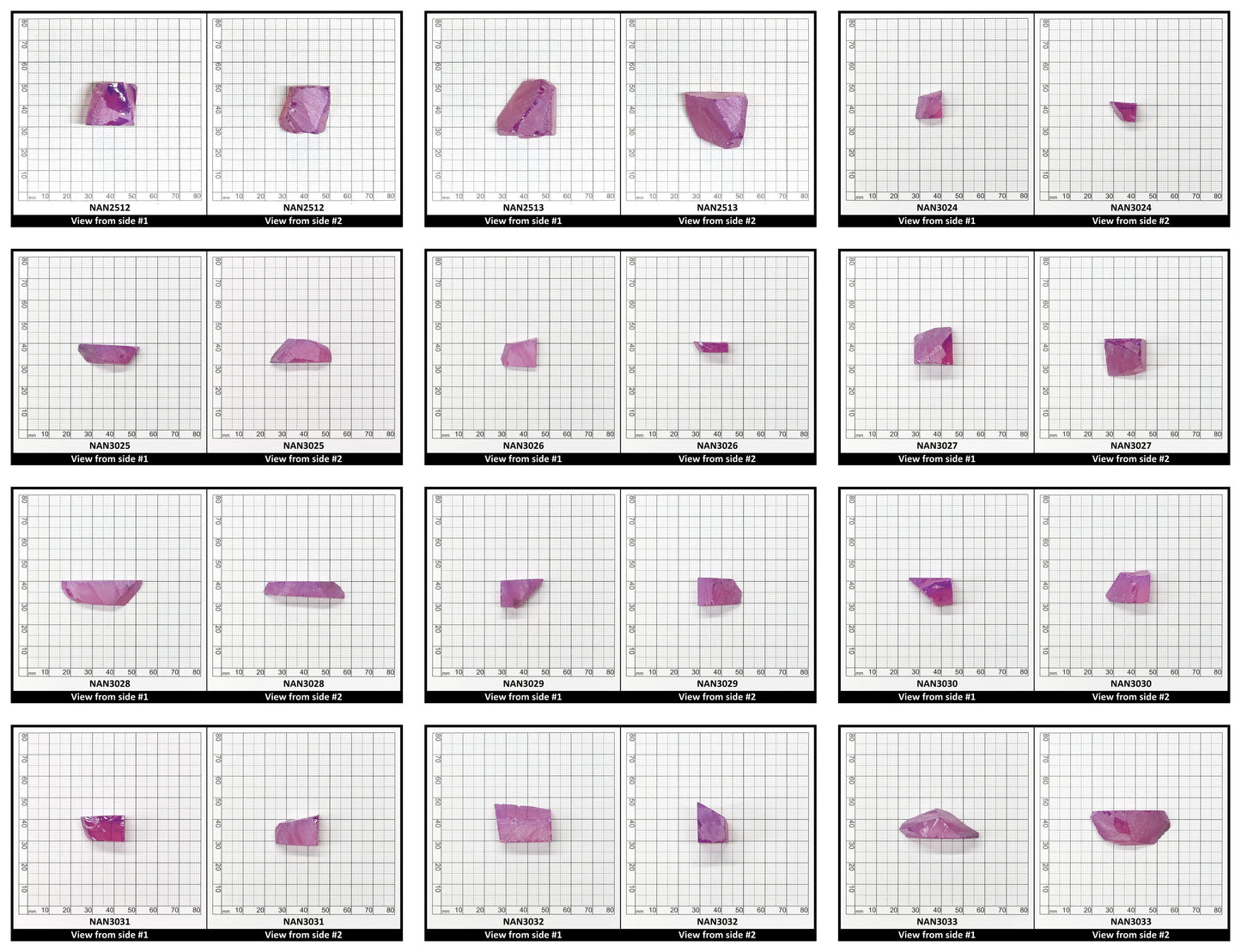 Nanosital Simulated Purple Orchid Chalcedony Lab Created Faceting Rough for Gem Cutting - #E-182/1 - Various Sizes