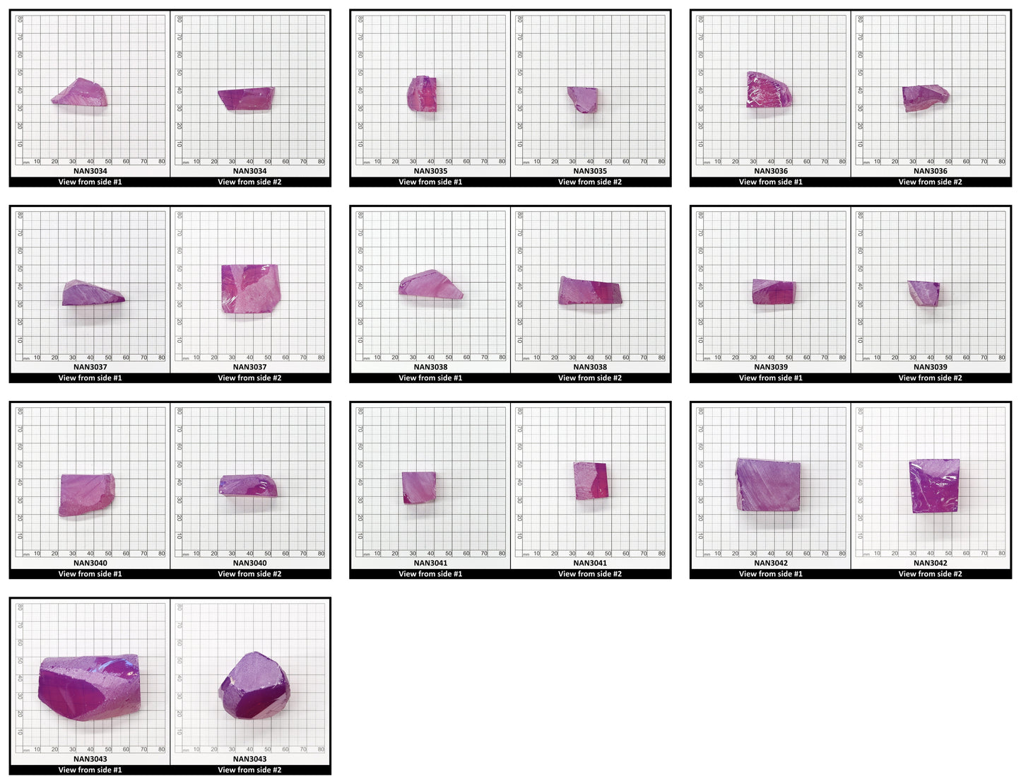 Nanosital Simulated Purple Orchid Chalcedony Lab Created Faceting Rough for Gem Cutting - #E-182/1 - Various Sizes
