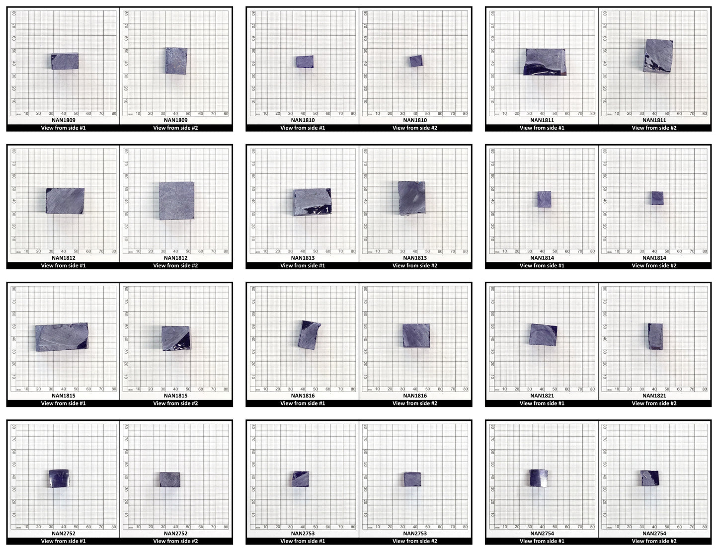 Nanosital Simulated Tanzanite (Included)  Lab Created Faceting Rough for Gem Cutting - #Z-124- Various Sizes