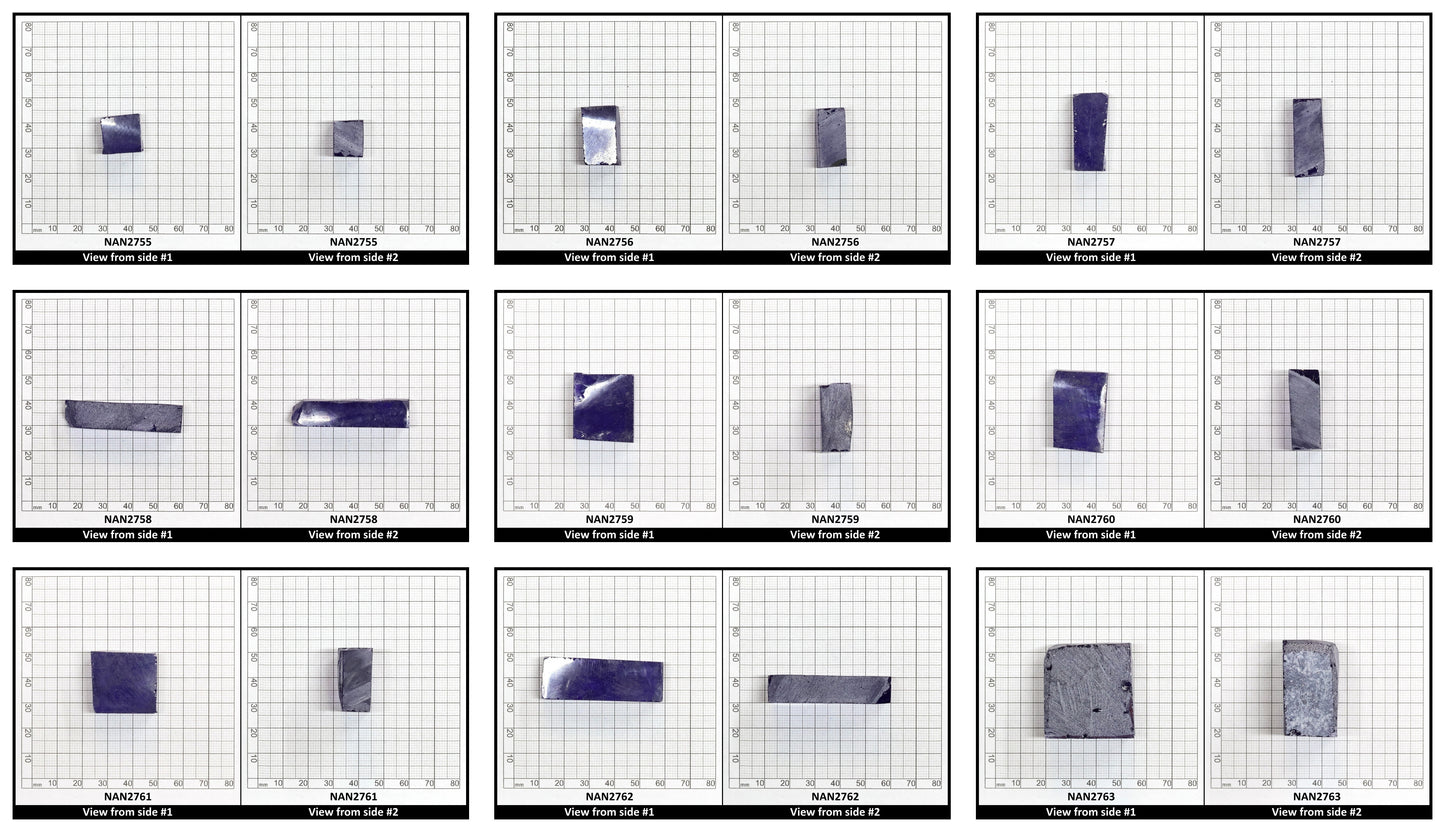 Nanosital Simulated Tanzanite (Included)  Lab Created Faceting Rough for Gem Cutting - #Z-124- Various Sizes