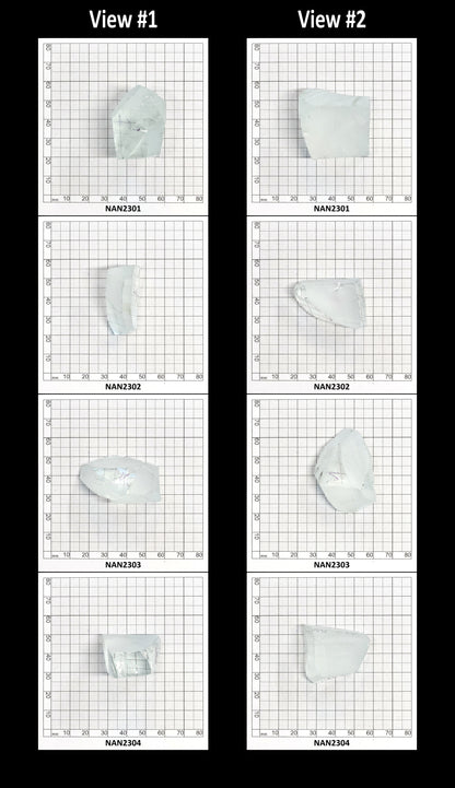 Nanosital Simulated White Topaz Lab Created Faceting Rough for Gem Cutting - #A-1345 - Various Sizes