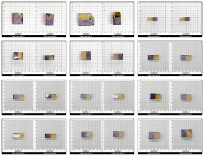 Nanosital Simulated Ametrine Lab Created Faceting Rough for Gem Cutting - Bi-Color Purple-Orange - Various Sizes