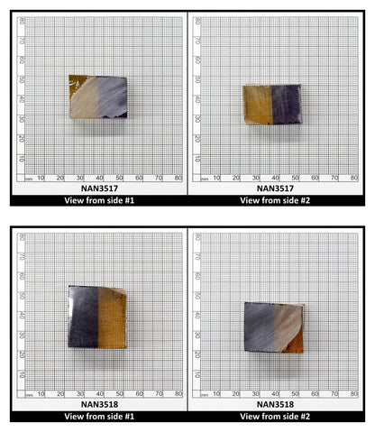 Nanosital Simulated Ametrine Lab Created Faceting Rough for Gem Cutting - Bi-Color Purple-Orange - Various Sizes