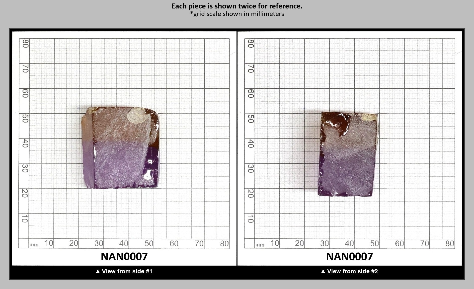 Nanosital Simulated Ametrine Lab Created Faceting Rough for Gem Cutting - Bi-Color Purple-Orange - Various Sizes : NAN0007