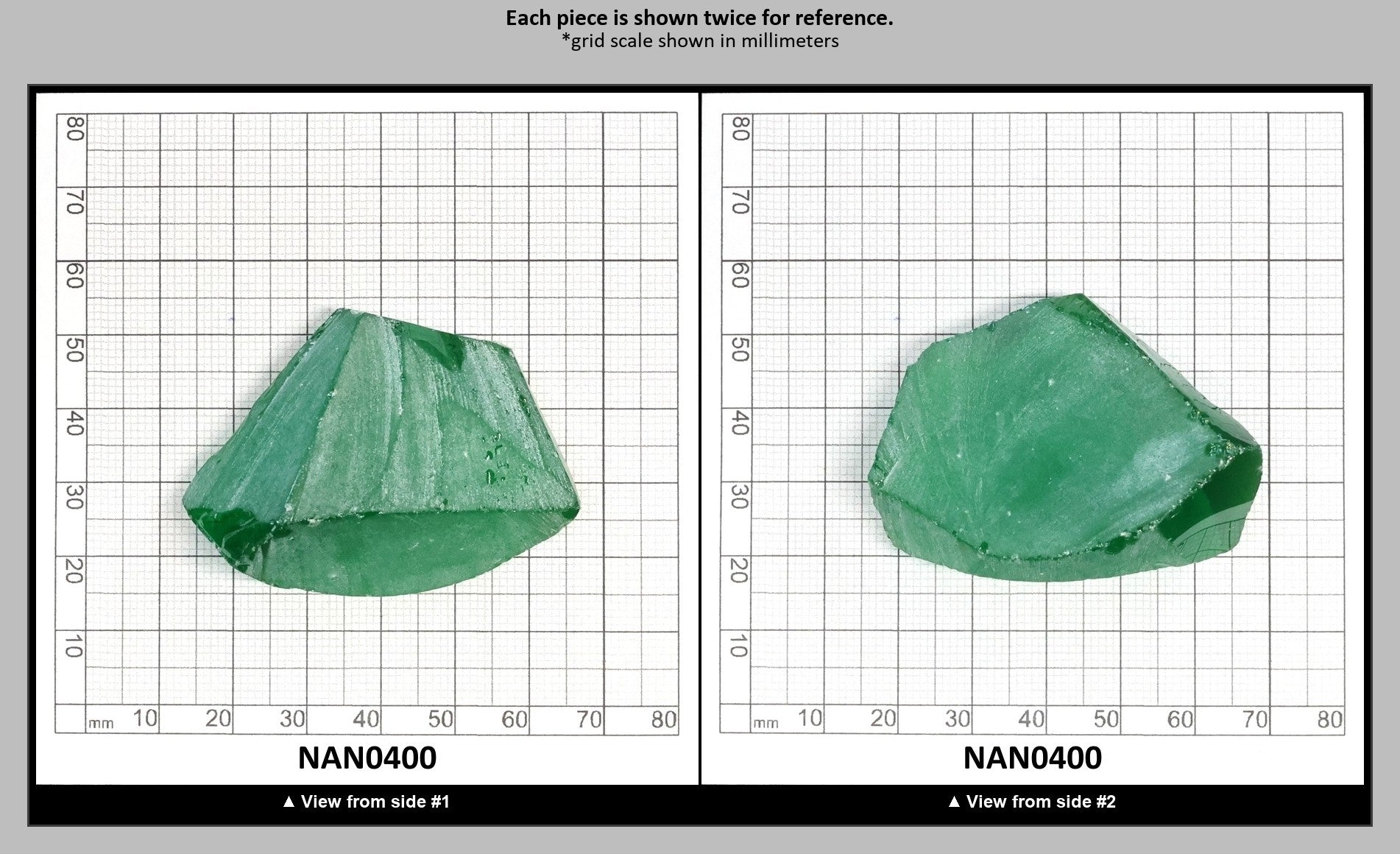 Nanosital Simulated Tsavorite Lab Created Faceting Rough for Gem Cutting - #A-3855 - Various Sizes : NAN0400
