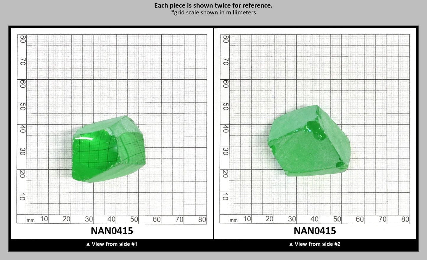 Nanosital Simulated Dark Kryptonite Lab Created Faceting Rough for Gem Cutting - #B-1326 - Various Sizes : NAN0415