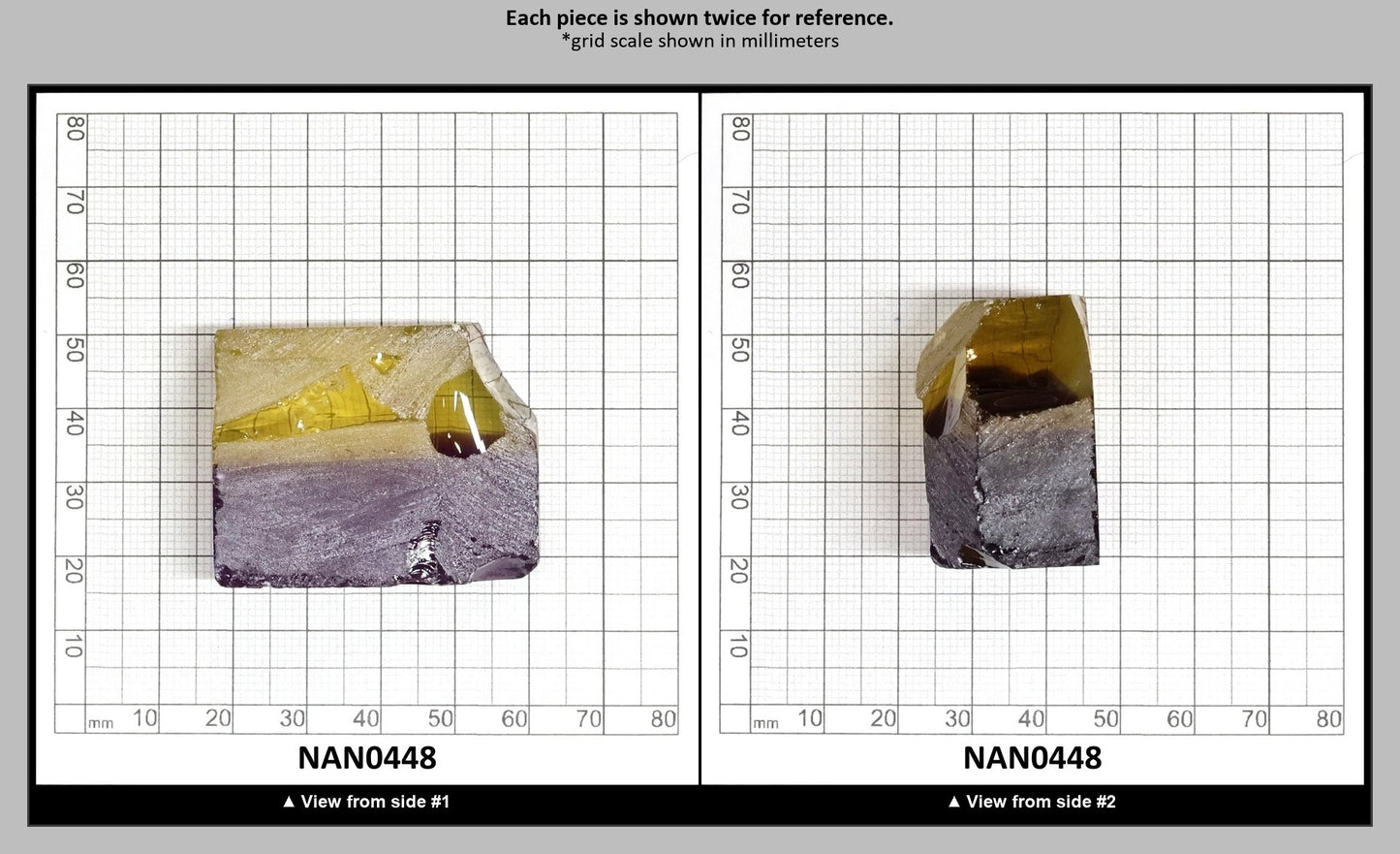Nanosital Simulated Ametrine Lab Created Faceting Rough for Gem Cutting - Bi-Color Purple-Orange - Various Sizes : NAN0448