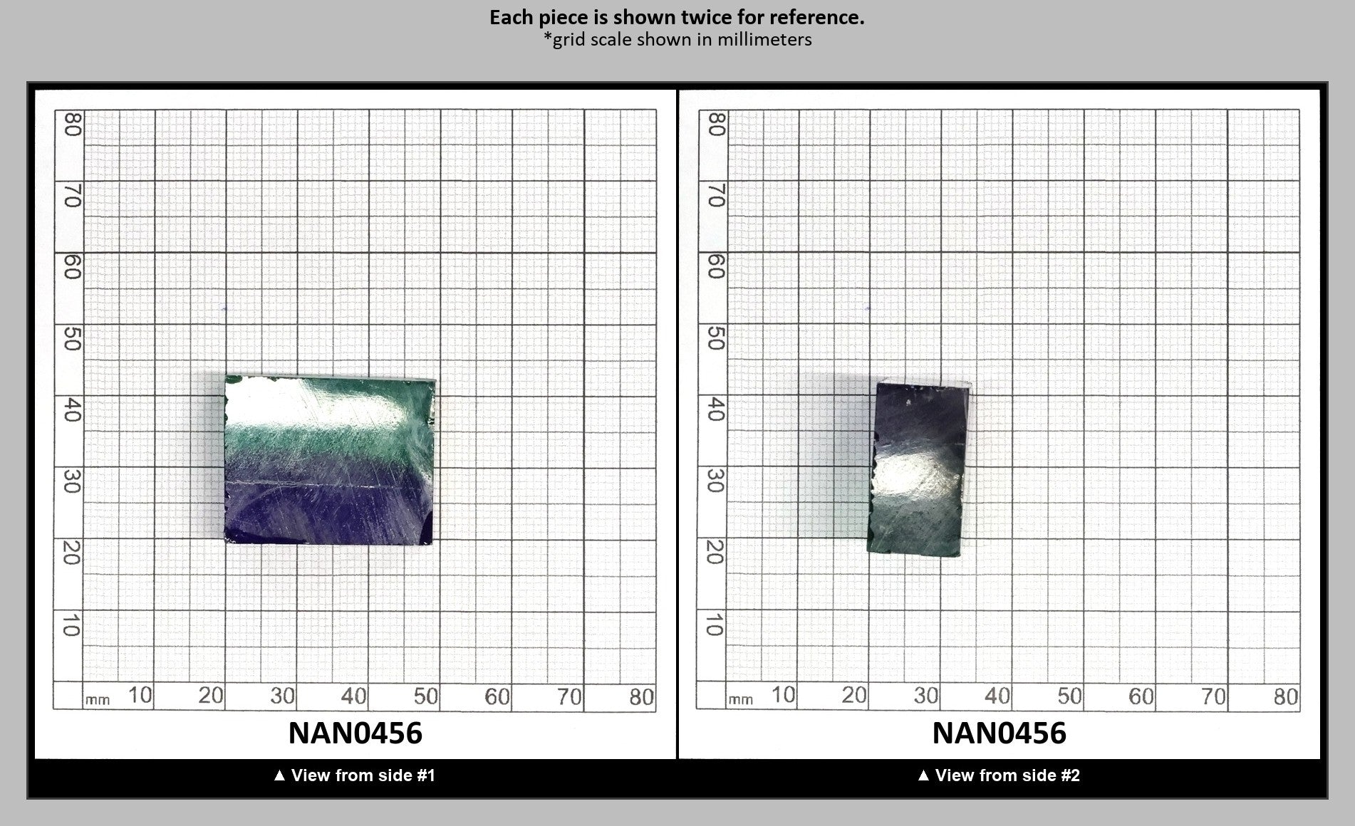 Nanosital Simulated Bi-Color Lab Created Faceting Rough for Gem Cutting - Green-Dark Blue - Various Sizes : NAN0456