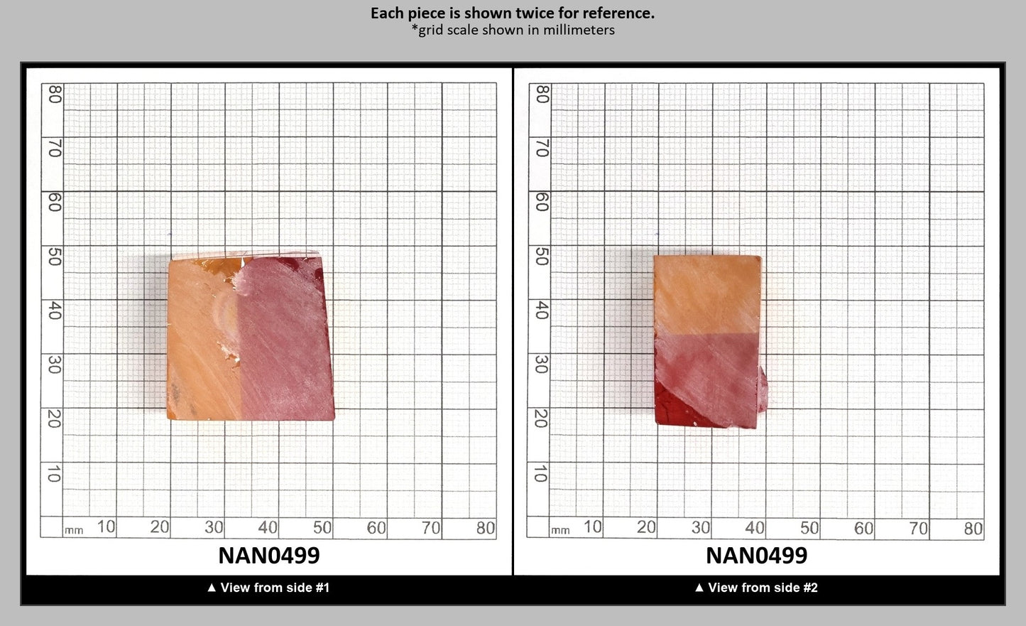 Nanosital Simulated Bi-Color Lab Created Faceting Rough for Gem Cutting - Kunzite-Orange - Various Sizes : NAN0499
