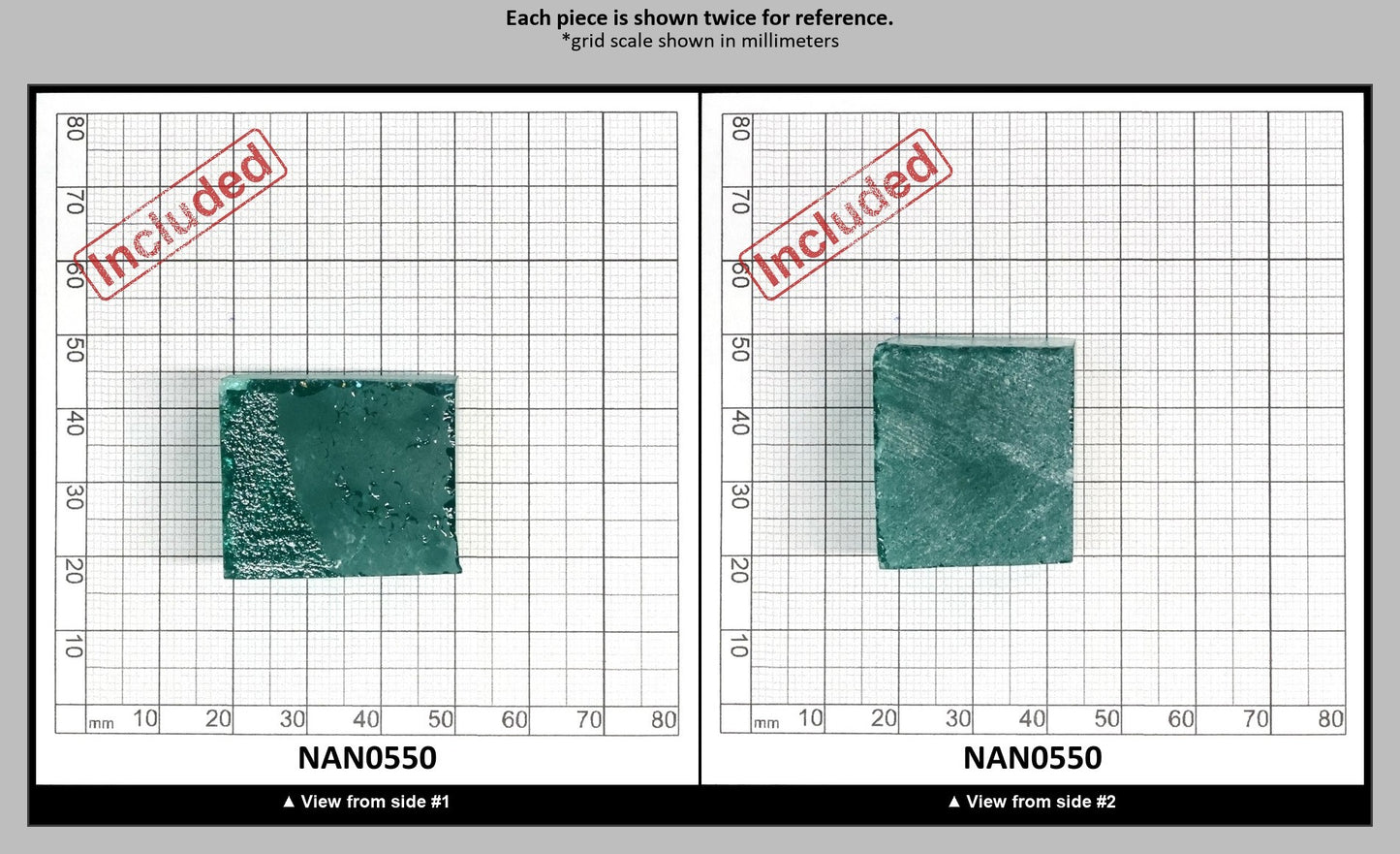 Nanosital Simulated Light Emerald (Slightly Included)  Lab Created Faceting Rough for Gem Cutting - #Z-0/4- Various Sizes : NAN0550