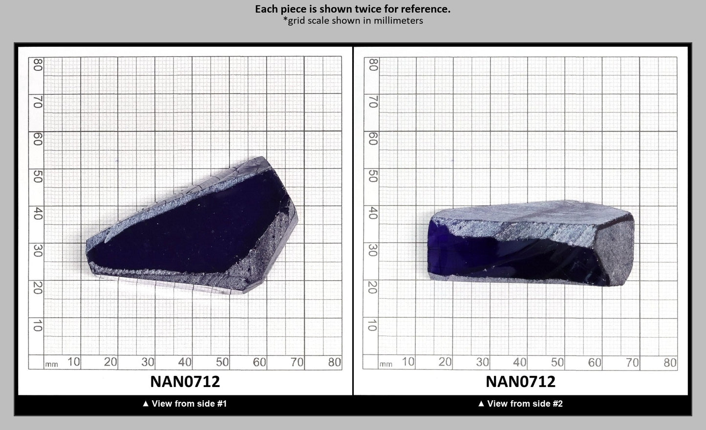 Nanosital Simulated Tanzanite Lab Created Faceting Rough for Gem Cutting - #124 - Various Sizes : NAN0712