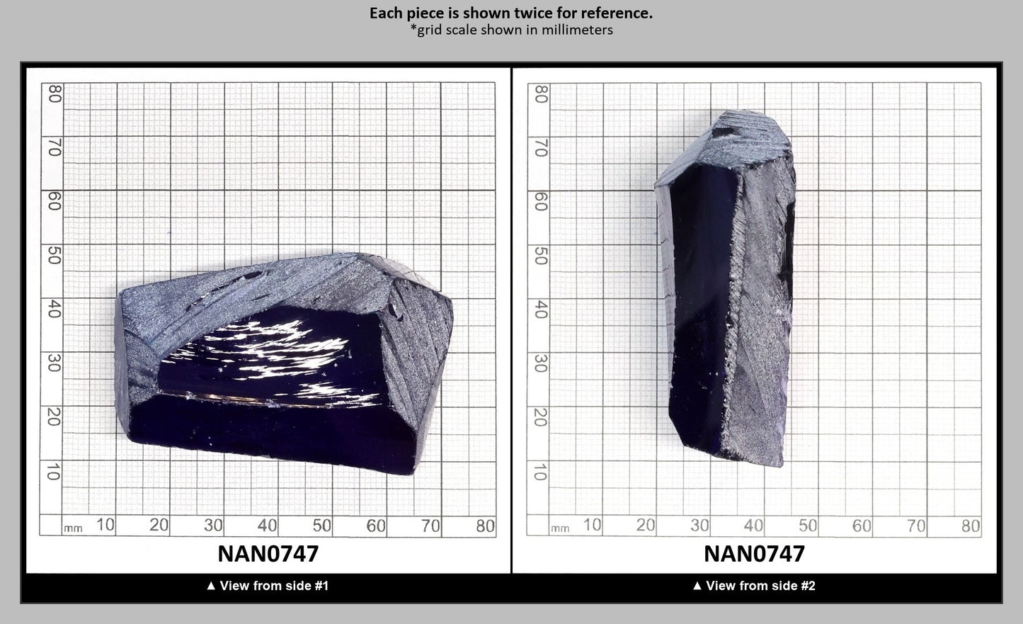 Nanosital Simulated Tanzanite Lab Created Faceting Rough for Gem Cutting - #124 - Various Sizes : NAN0747