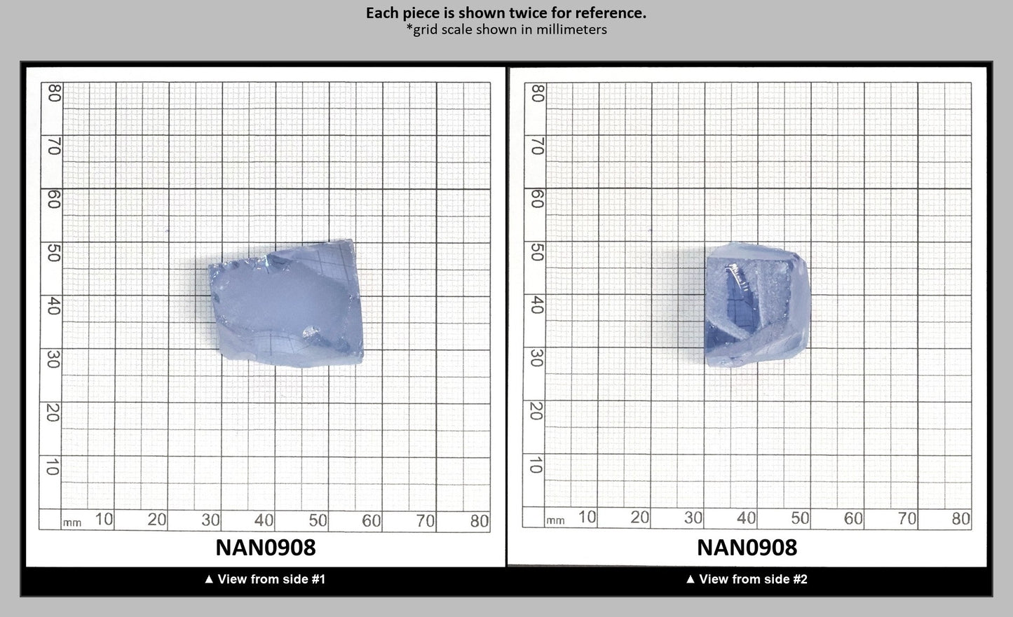 Nanosital Simulated Ice Blue Sapphire Lab Created Faceting Rough for Gem Cutting - #A-144 - Various Sizes : NAN0908