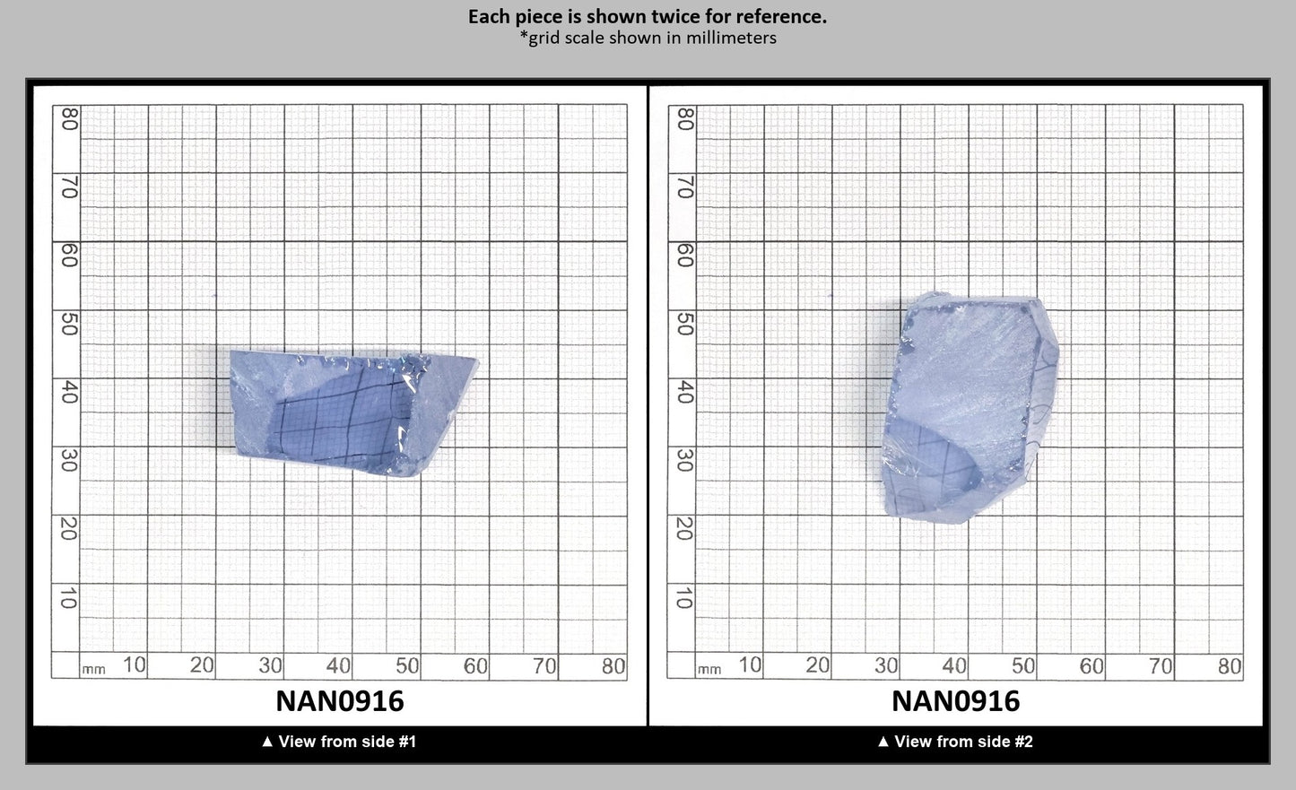 Nanosital Simulated Ice Blue Sapphire Lab Created Faceting Rough for Gem Cutting - #A-144 - Various Sizes : NAN0916
