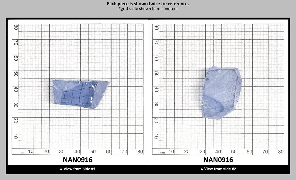 Nanosital Simulated Ice Blue Sapphire Lab Created Faceting Rough for Gem Cutting - #A-144 - Various Sizes : NAN0916