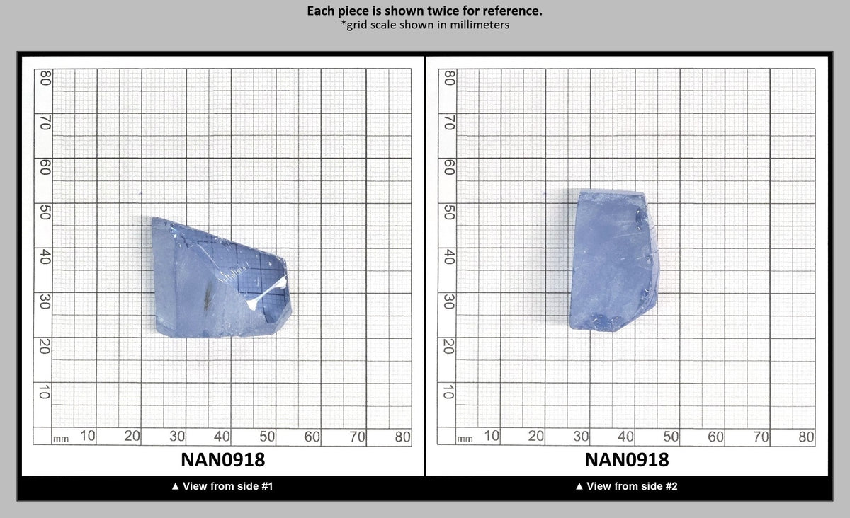 Nanosital Simulated Ice Blue Sapphire Lab Created Faceting Rough for Gem Cutting - #A-144 - Various Sizes : NAN0918
