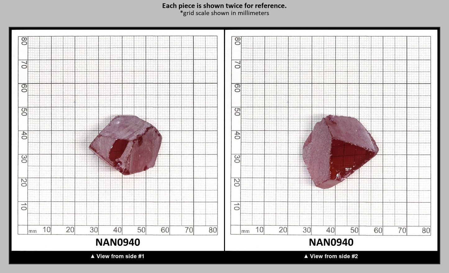 Nanosital Simulated Rhodolite Lab Created Faceting Rough for Gem Cutting - #A-2462 - Various Sizes : NAN0940