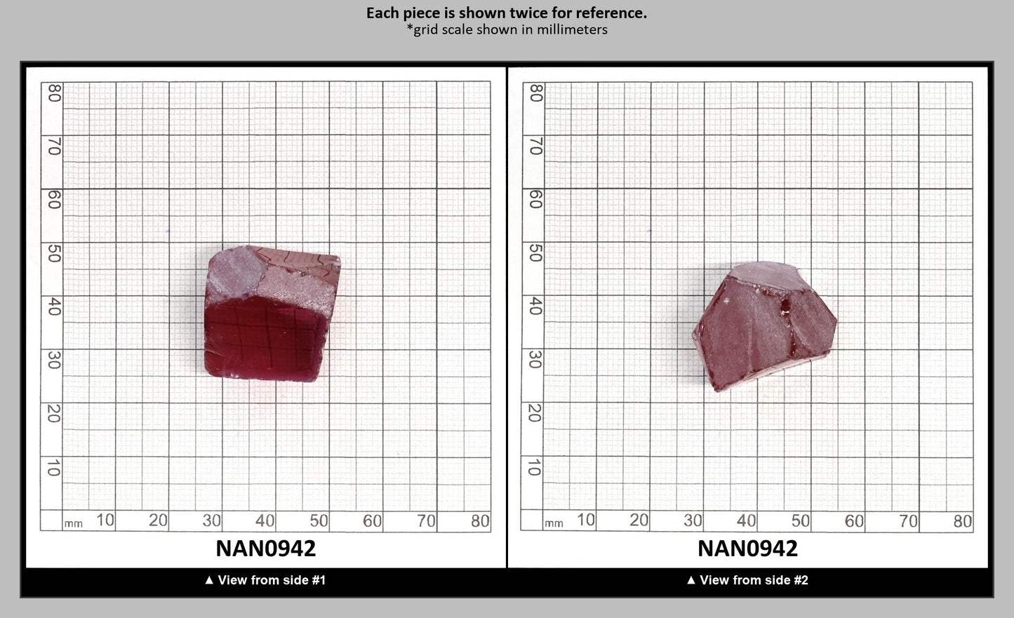 Nanosital Simulated Rhodolite Lab Created Faceting Rough for Gem Cutting - #A-2462 - Various Sizes : NAN0942