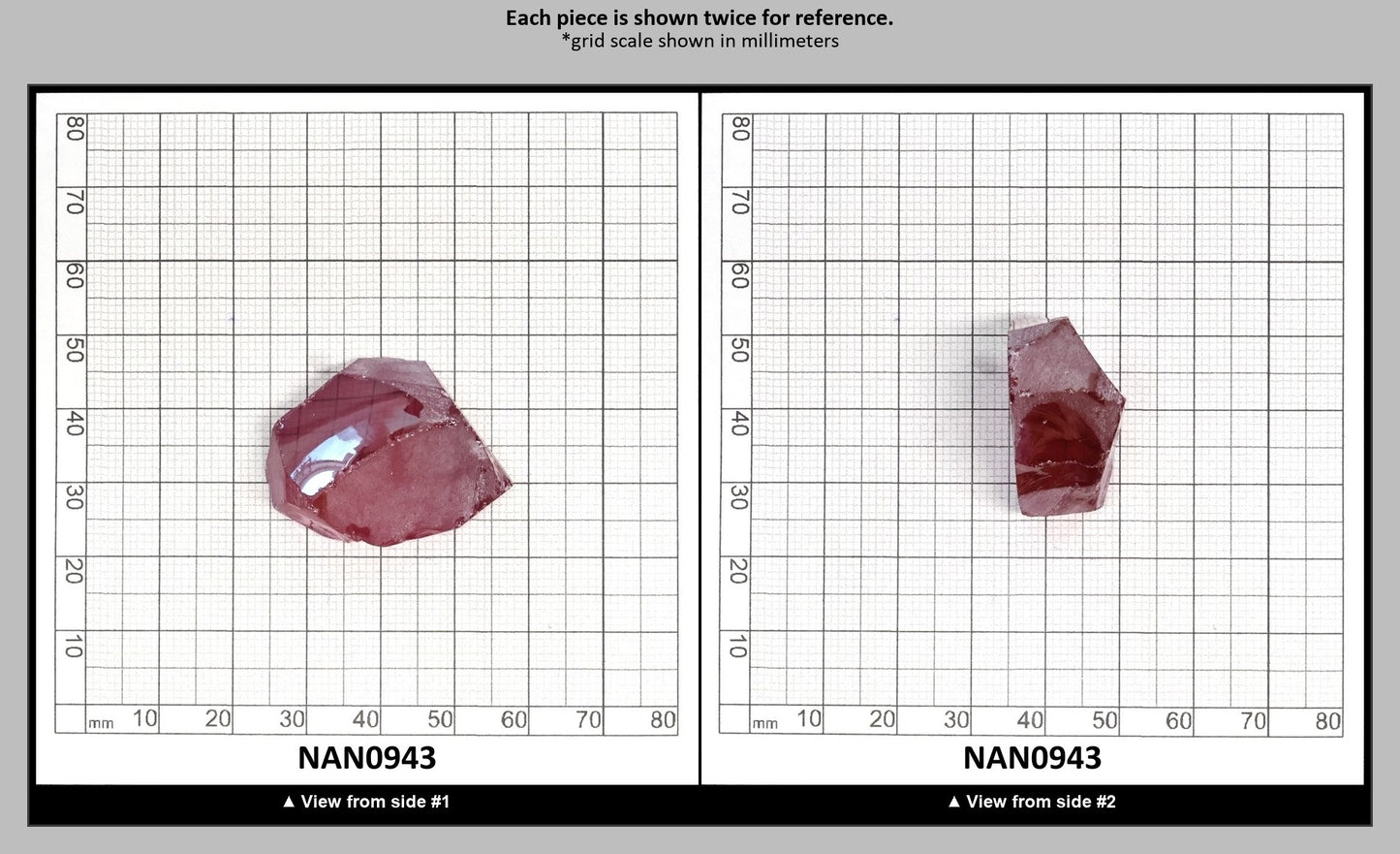 Nanosital Simulated Rhodolite Lab Created Faceting Rough for Gem Cutting - #A-2462 - Various Sizes : NAN0943