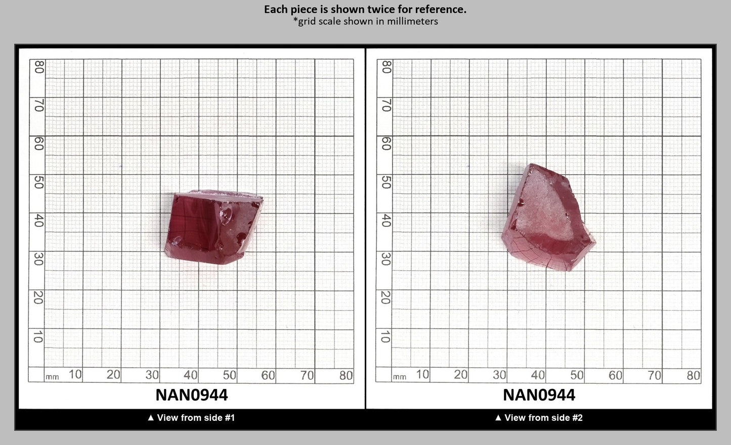 Nanosital Simulated Rhodolite Lab Created Faceting Rough for Gem Cutting - #A-2462 - Various Sizes : NAN0944