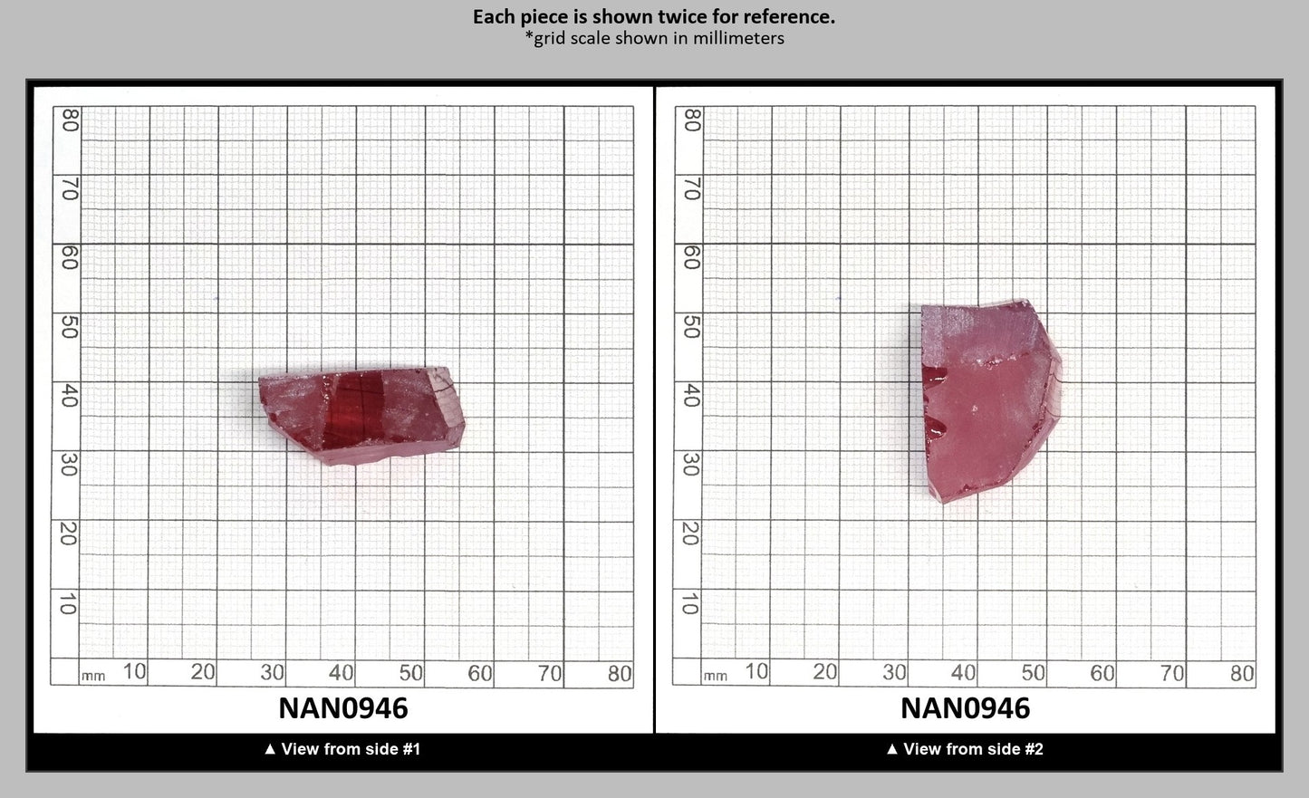 Nanosital Simulated Rhodolite Lab Created Faceting Rough for Gem Cutting - #A-2462 - Various Sizes : NAN0946