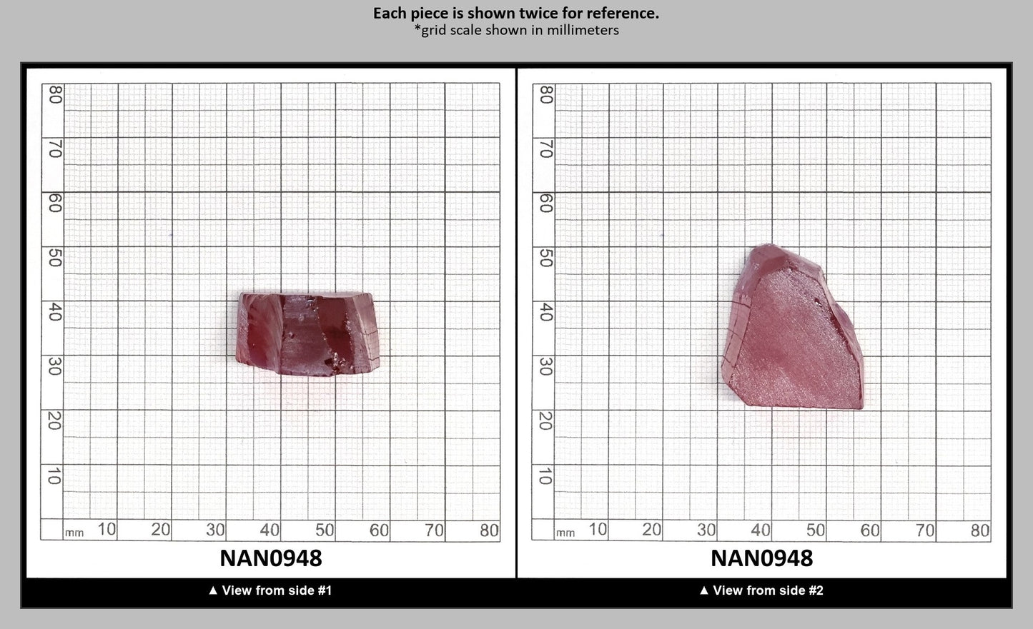 Nanosital Simulated Rhodolite Lab Created Faceting Rough for Gem Cutting - #A-2462 - Various Sizes : NAN0948