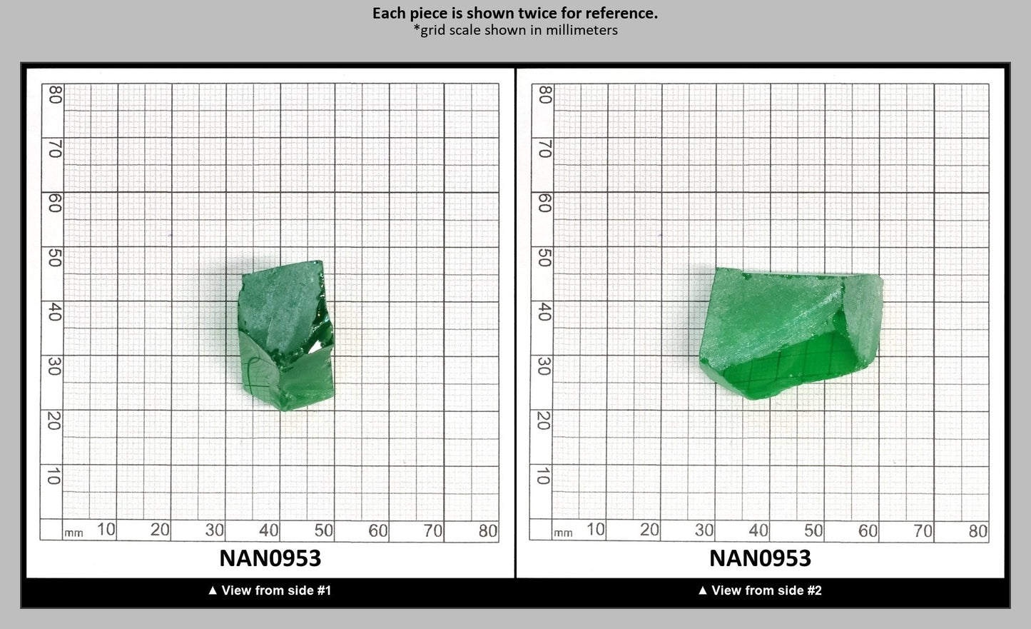 Nanosital Simulated Tsavorite Lab Created Faceting Rough for Gem Cutting - #A-3855 - Various Sizes : NAN0953
