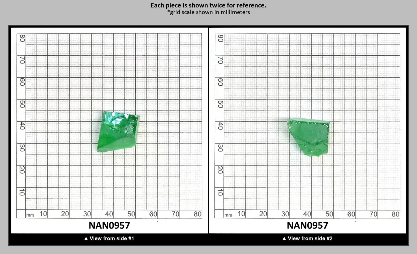 Nanosital Simulated Tsavorite Lab Created Faceting Rough for Gem Cutting - #A-3855 - Various Sizes : NAN0957