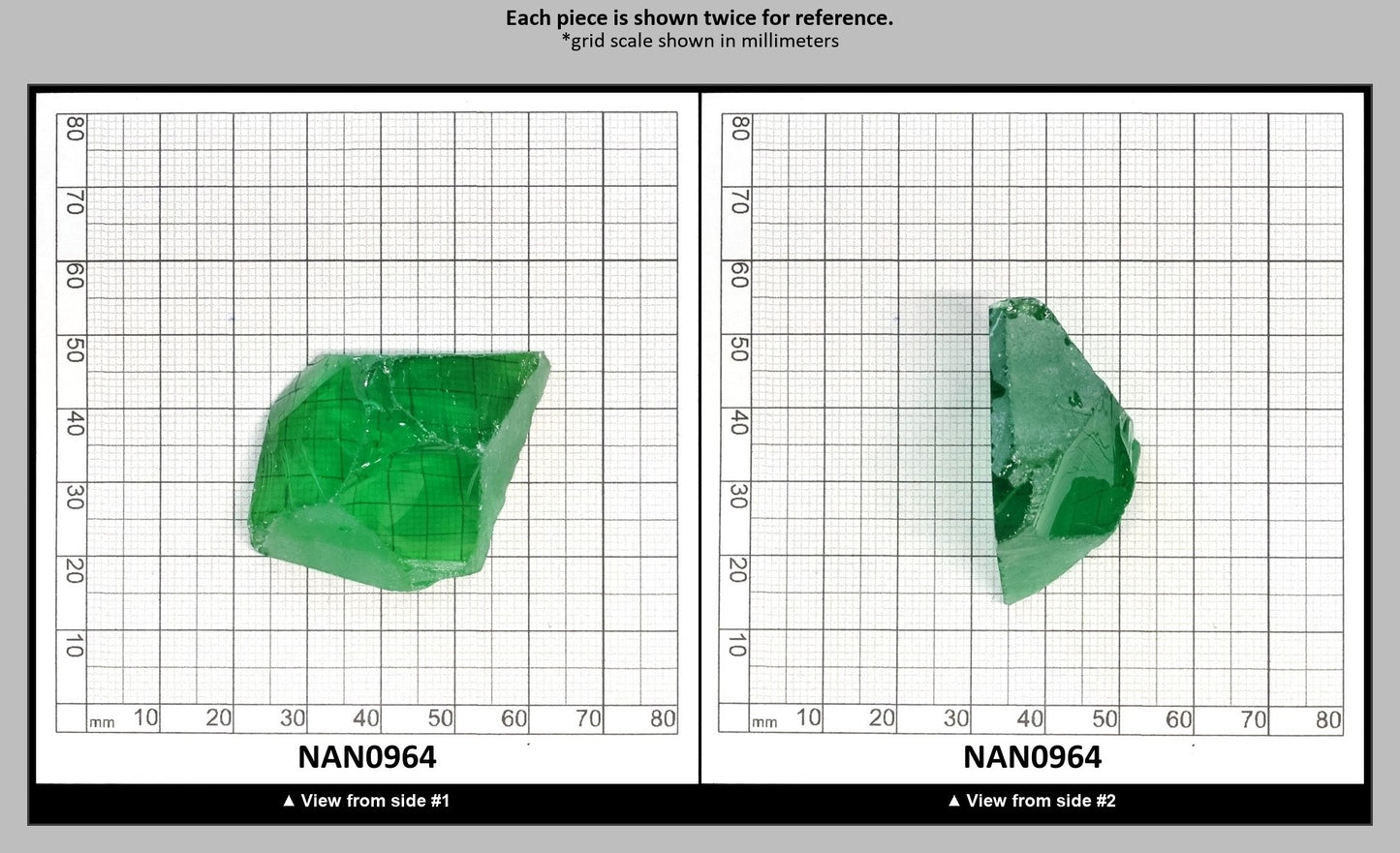 Nanosital Simulated Tsavorite Lab Created Faceting Rough for Gem Cutting - #A-3855 - Various Sizes : NAN0964