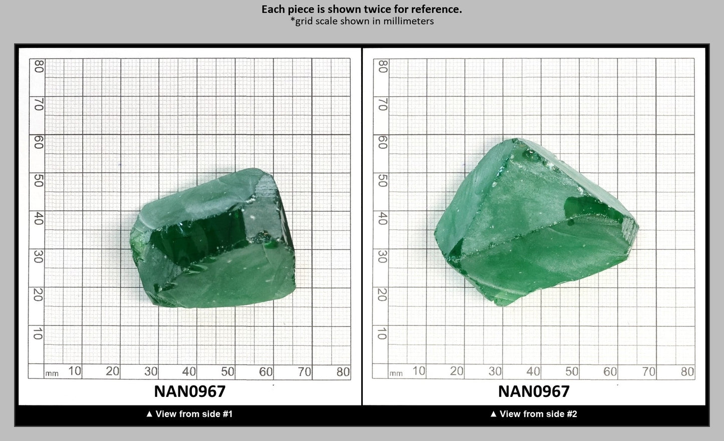 Nanosital Simulated Tsavorite Lab Created Faceting Rough for Gem Cutting - #A-3855 - Various Sizes : NAN0967
