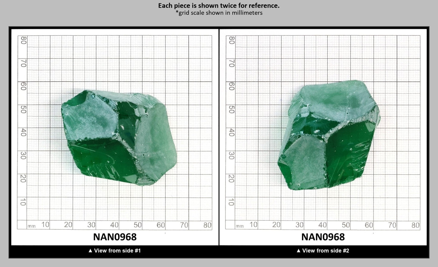 Nanosital Simulated Tsavorite Lab Created Faceting Rough for Gem Cutting - #A-3855 - Various Sizes : NAN0968