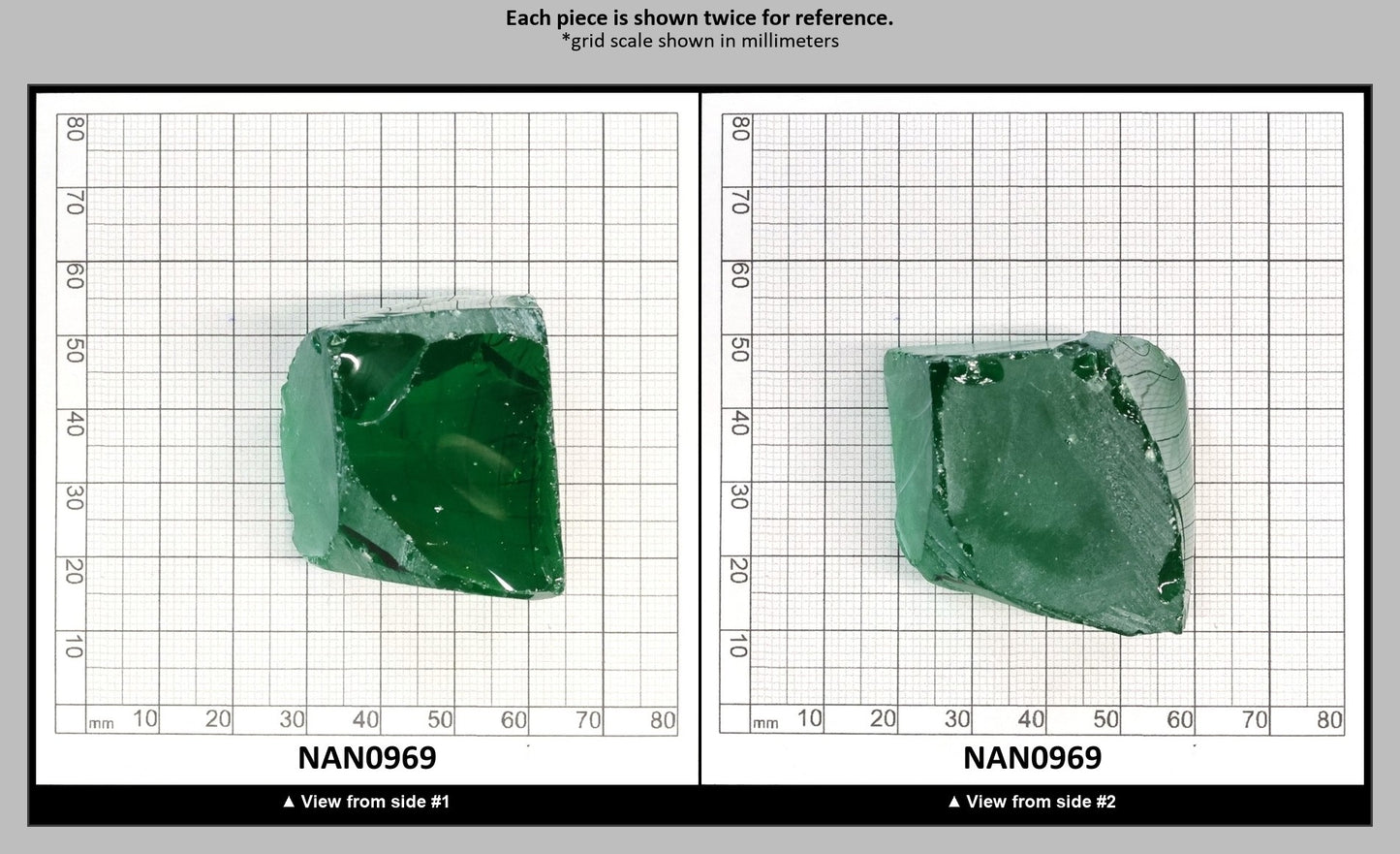 Nanosital Simulated Tsavorite Lab Created Faceting Rough for Gem Cutting - #A-3855 - Various Sizes : NAN0969