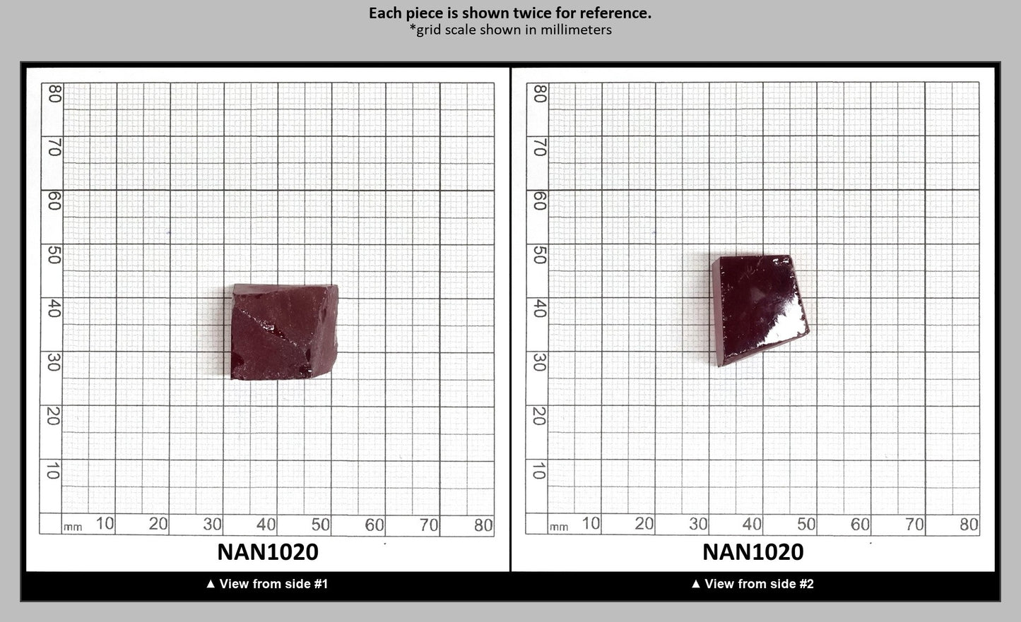 Nanosital Simulated Light Bordeaux Lab Created Faceting Rough for Gem Cutting - #A-7859 - Various Sizes : NAN1020