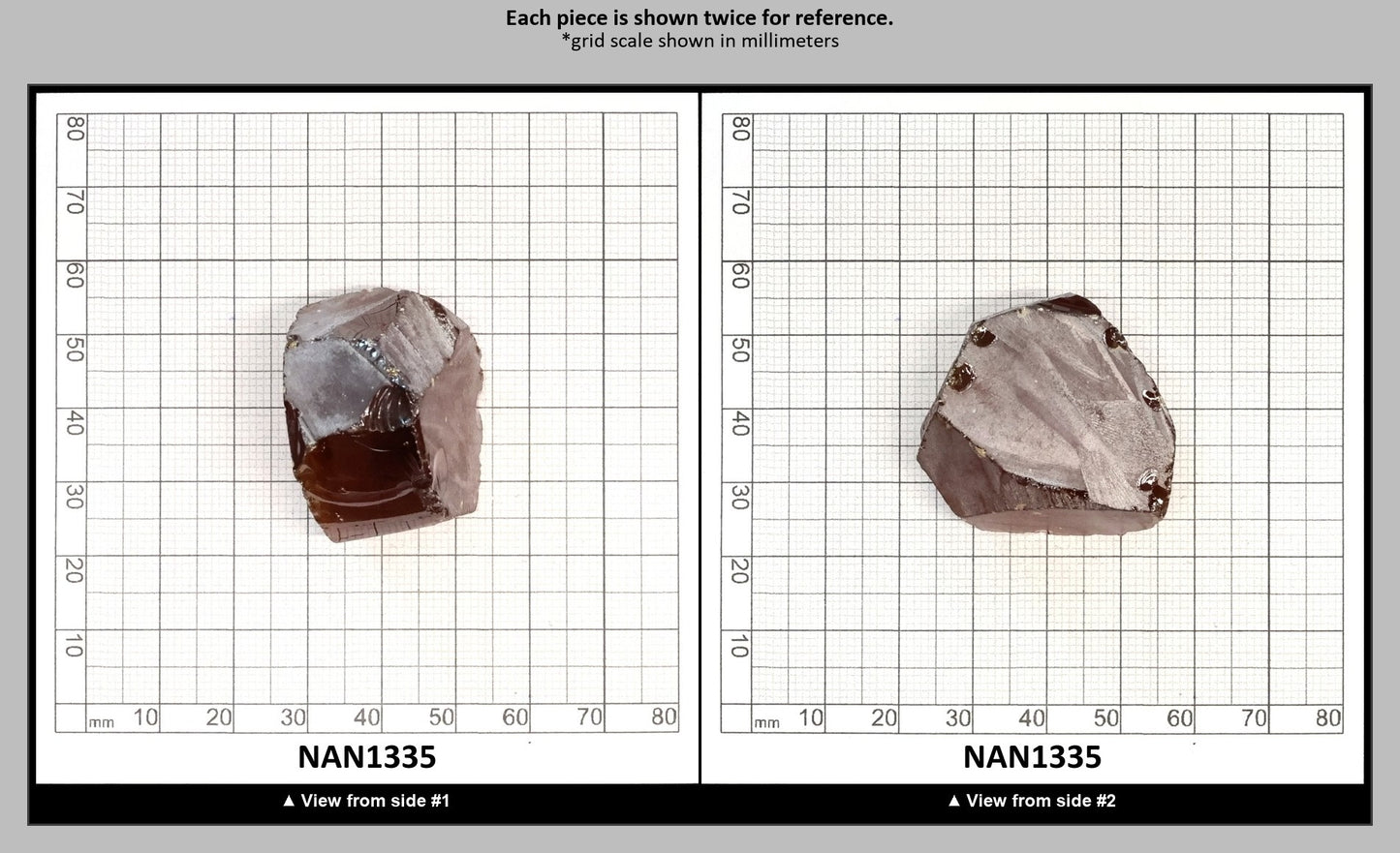 Nanosital Simulated Dark Spessartite Garnet Lab Created Faceting Rough for Gem Cutting - #A-2389 - Various Sizes : NAN1335
