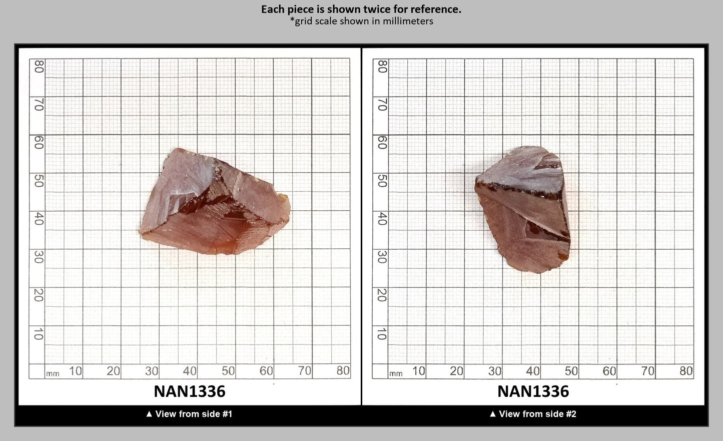 Nanosital Simulated Dark Spessartite Garnet Lab Created Faceting Rough for Gem Cutting - #A-2389 - Various Sizes : NAN1336